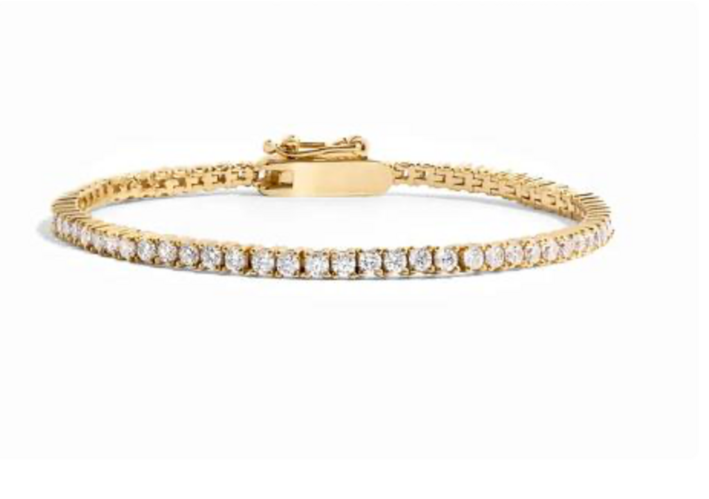 TENNIS BRACELET W LATCH YG 7'