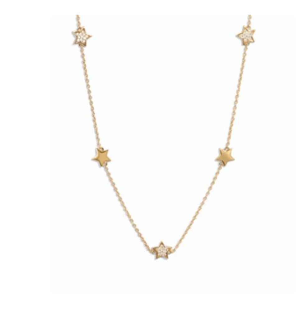 CZ STAR COLLAR NECKLACE YG