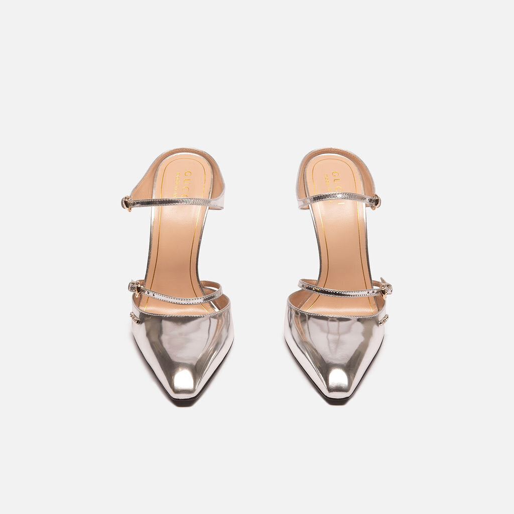 Gucci Silver & Clear Block Heel