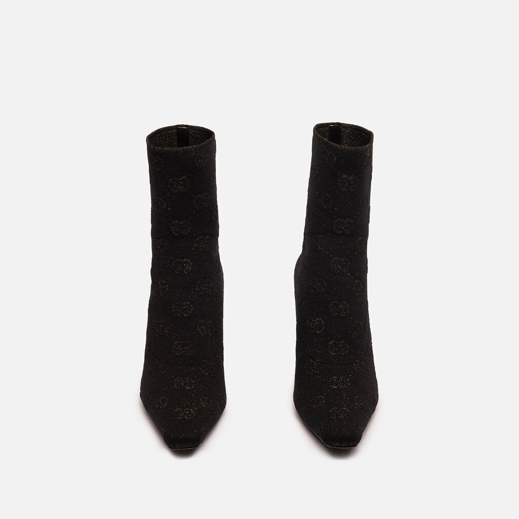 Gucci Black Metallic Knit Sock Boots