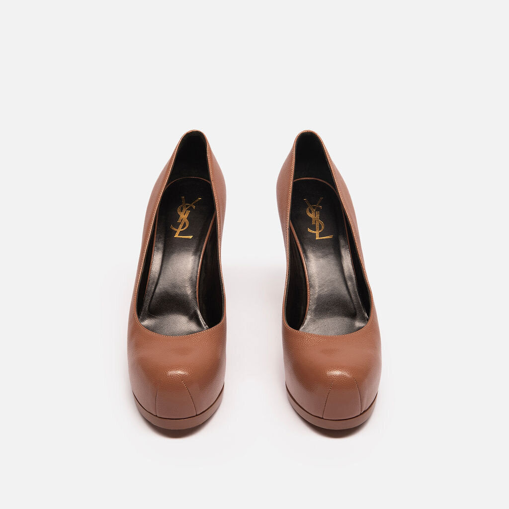 Saint Laurent Nude Leather Platform Pump
