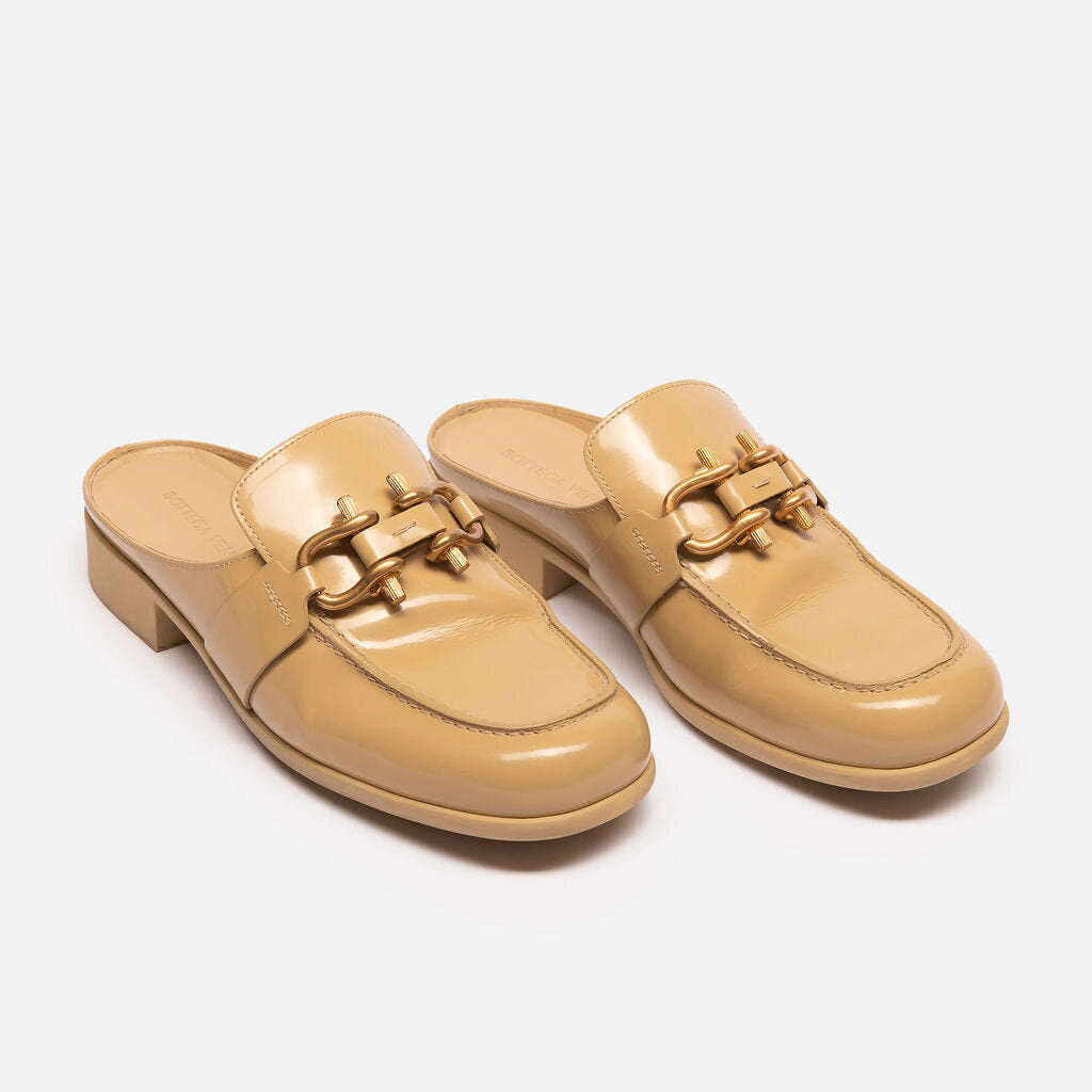 Bottega Veneta Nude Patent Leather Mule