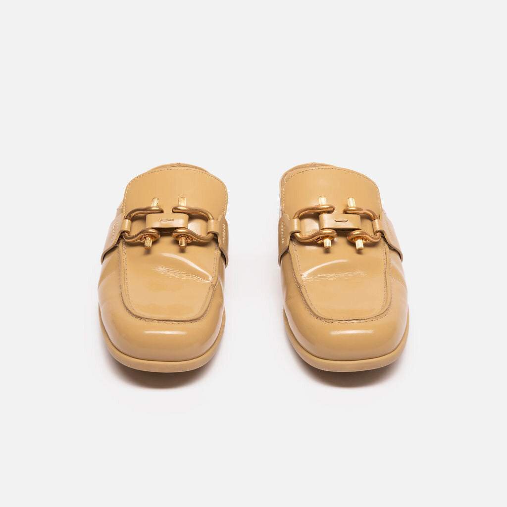 Bottega Veneta Nude Patent Leather Mule