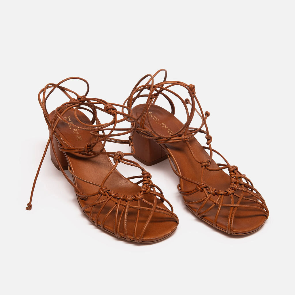 Brown Tubular Sandal Multi Strap Forte Forte