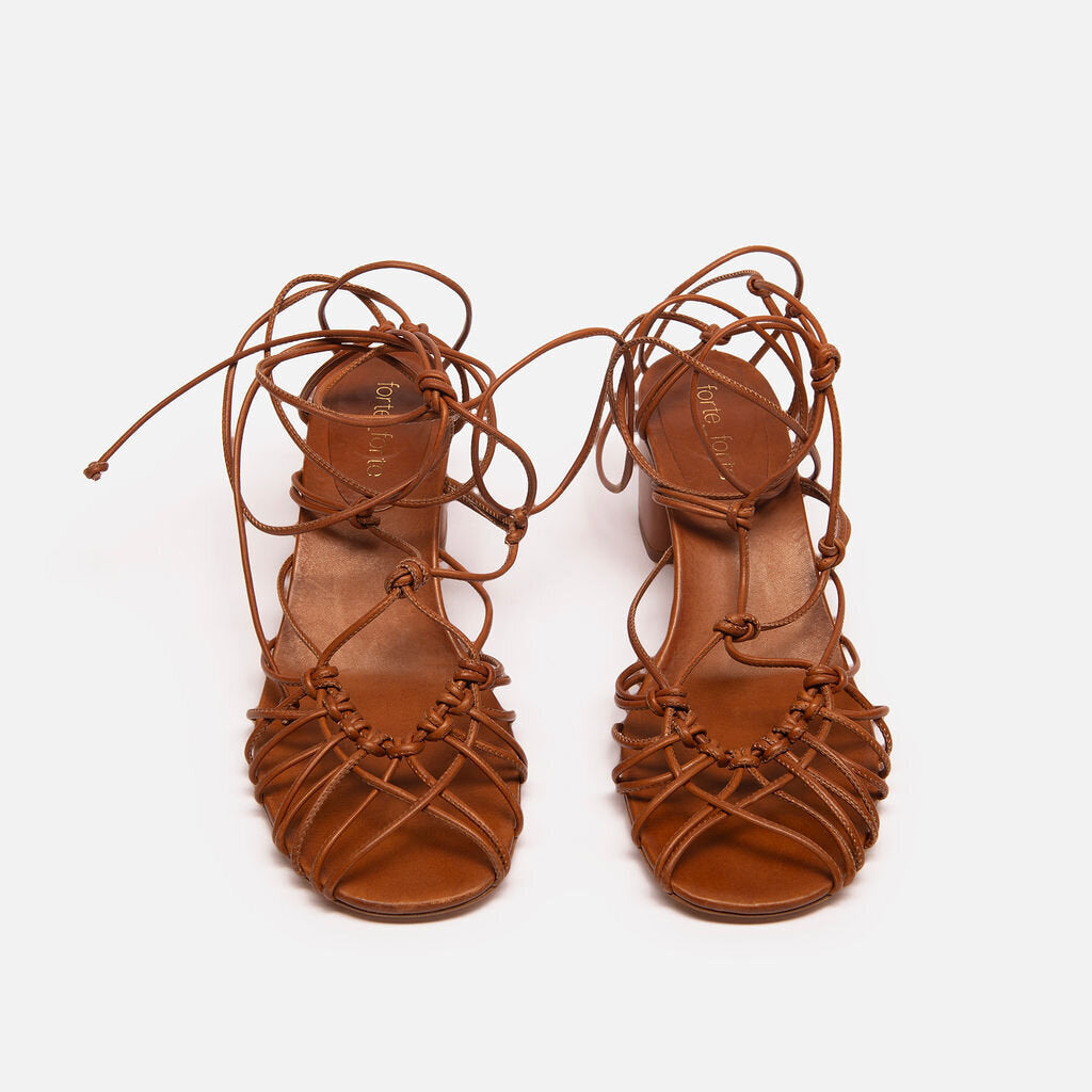 Brown Tubular Sandal Multi Strap Forte Forte
