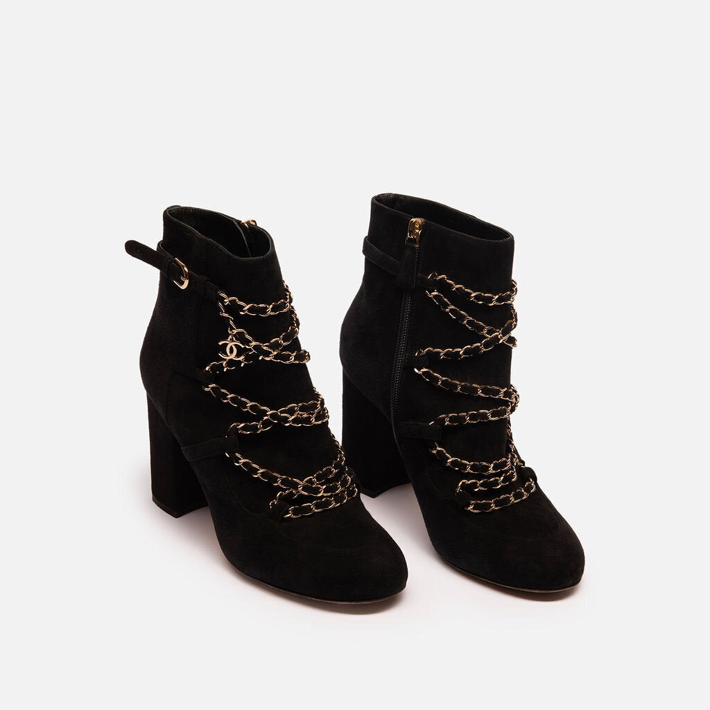 Chanel Black Suede Chain Boot (2019)
