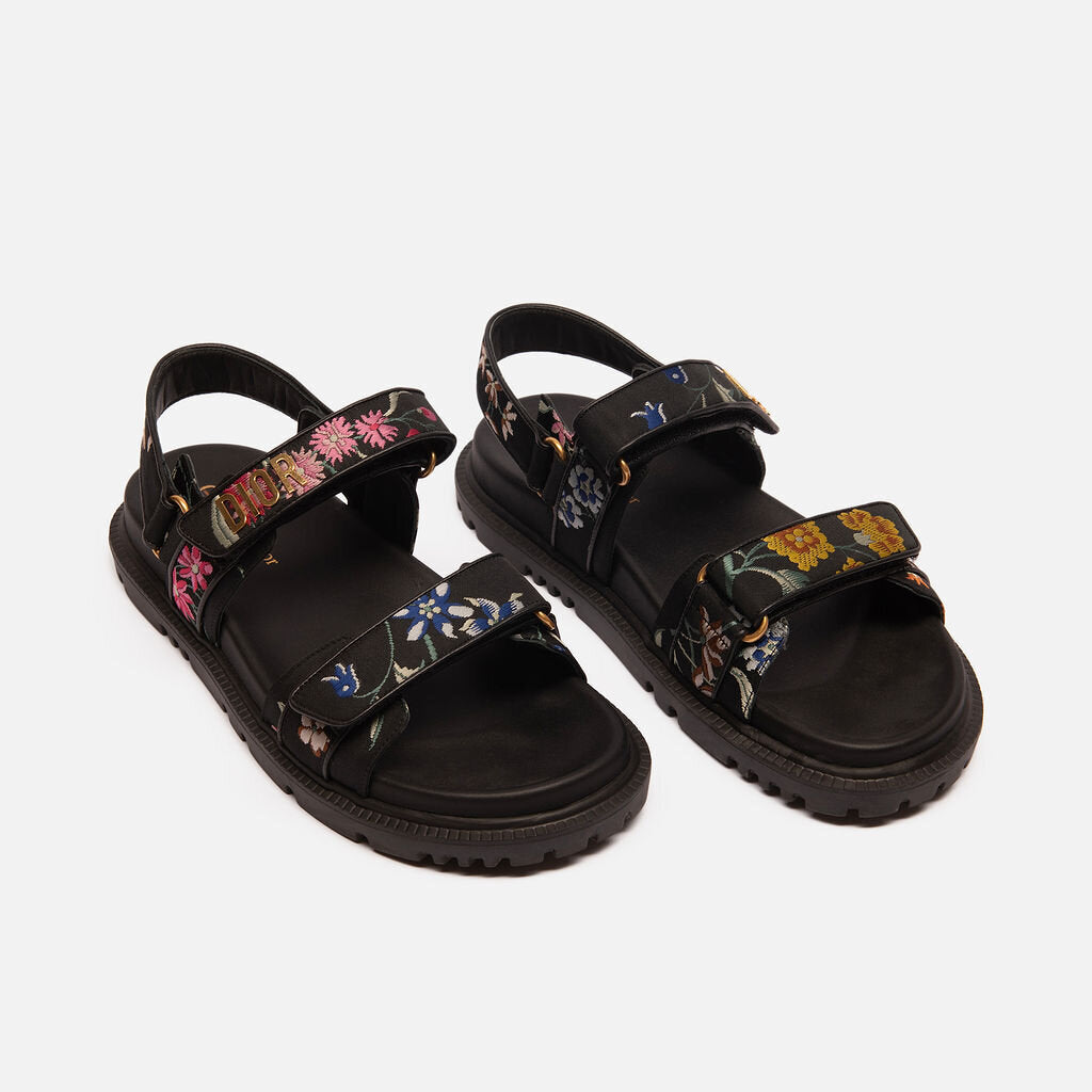 Christian Dior Black Floral Dad Sandal