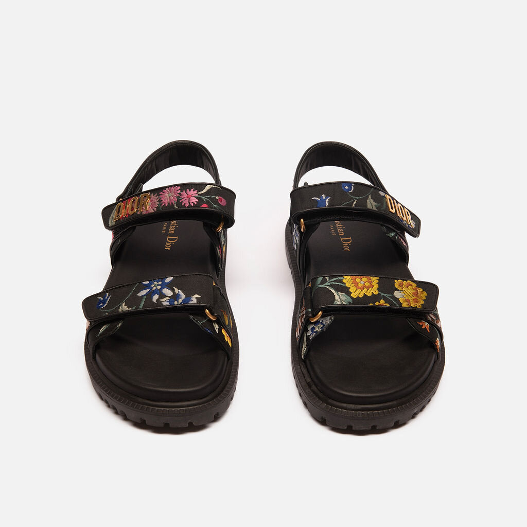 Christian Dior Black Floral Dad Sandal