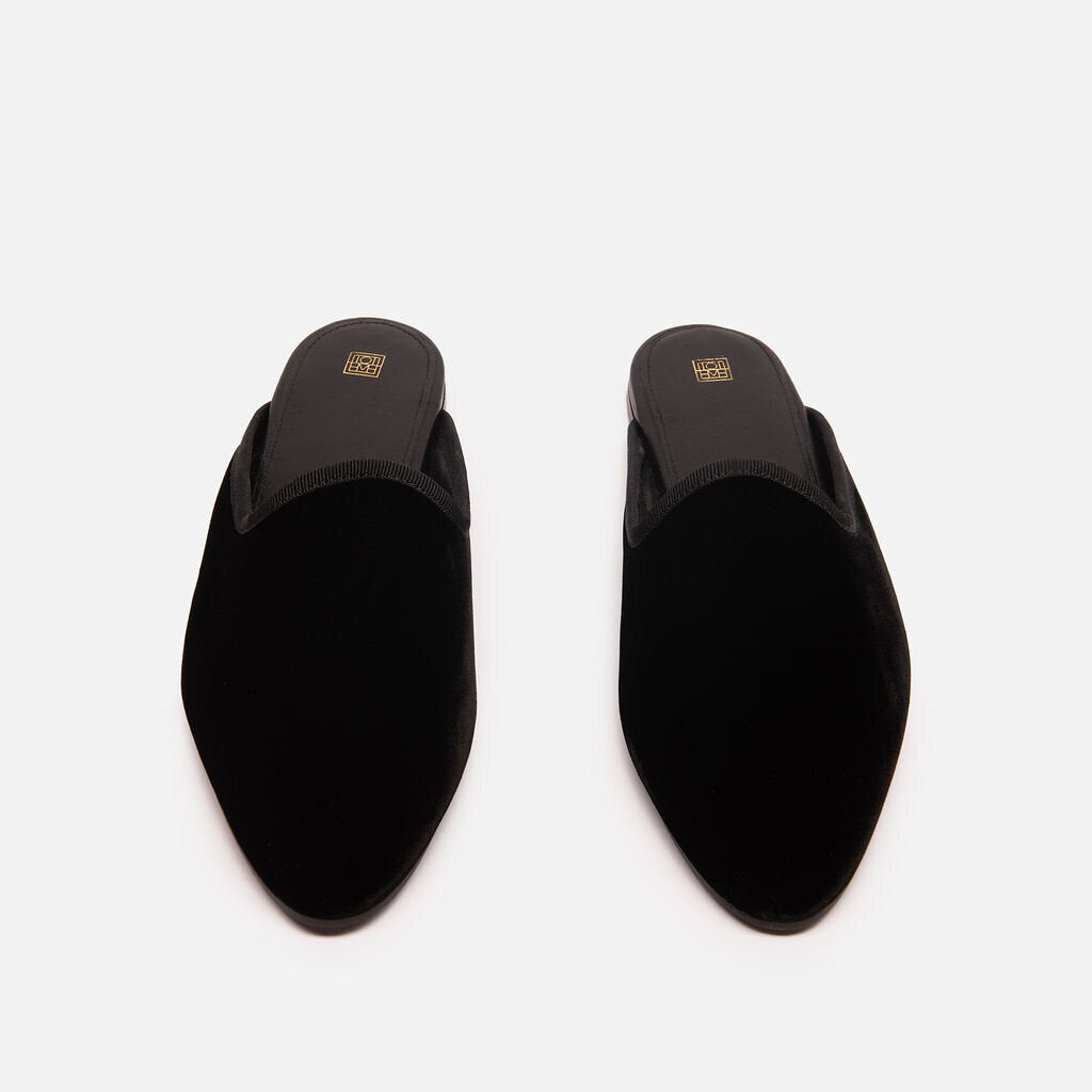 Toteme Black Velvet Mules