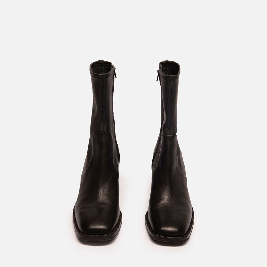 Loeffler Randall Black Leather Sock Boot