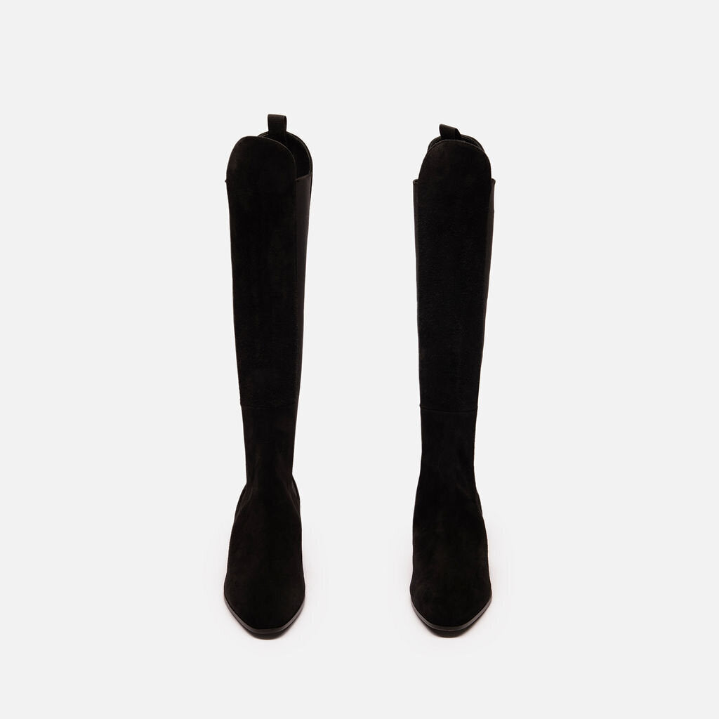 Khaite Black Suede Knee High Boot
