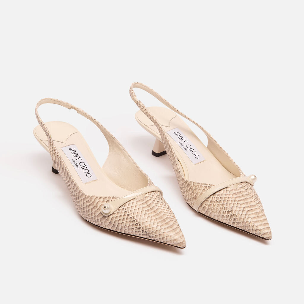 Snakeskin Slingback Kitten Heel