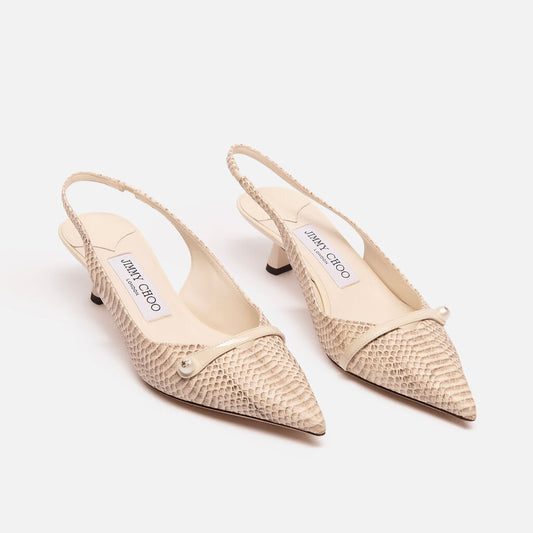 Snakeskin Slingback Kitten Heel