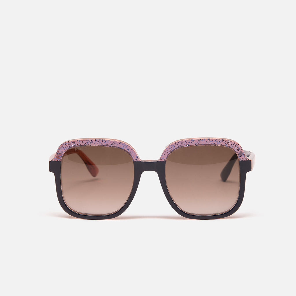 Jimmy Choo Blue Glitter Square Frame Sunglasses