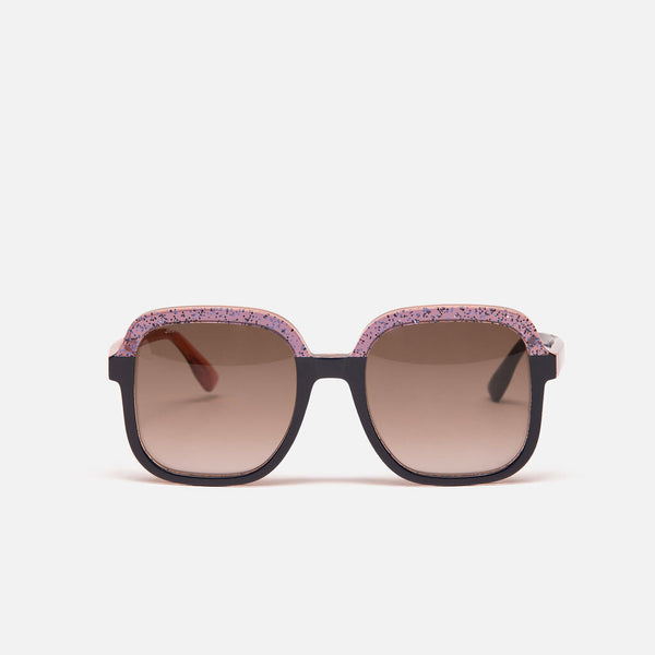 Jimmy Choo Blue Glitter Square Frame Sunglasses