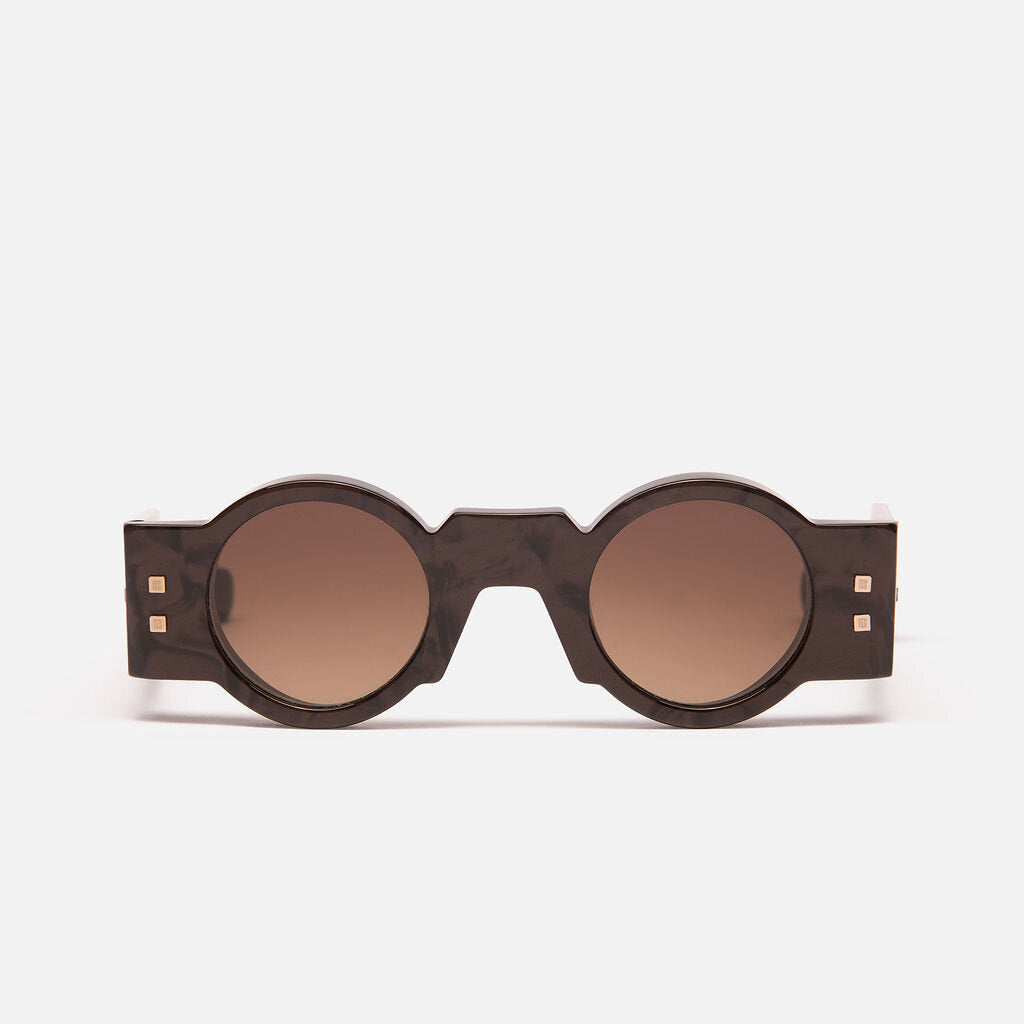 Balmain Brown Acetate Round Frame Sunglasses
