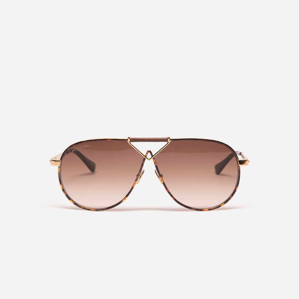 Altuzarra Brown Gold Tone Aviator Sunglasses