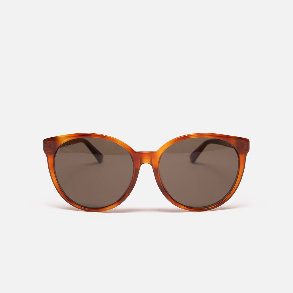 Gucci Brown Acetate Frame Round Sunglasses