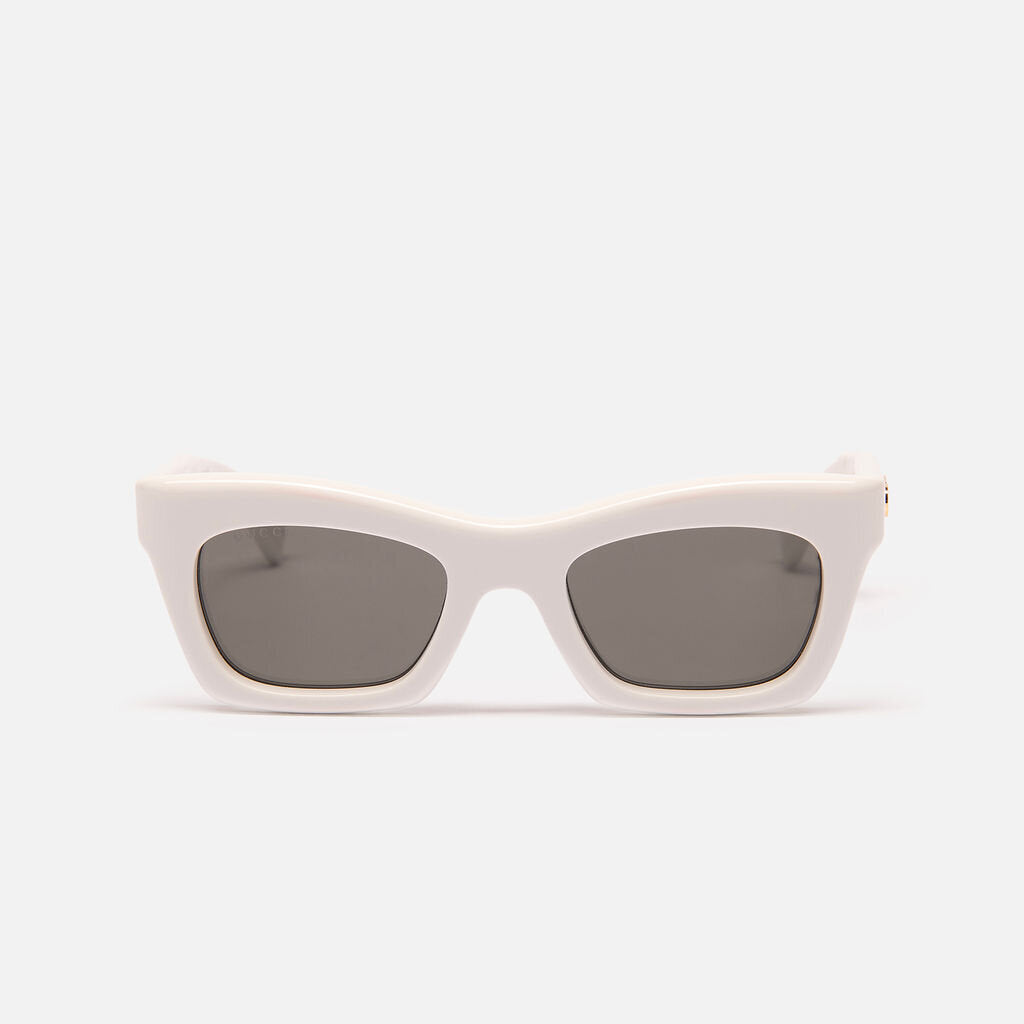 Gucci White Rectangle Sunglasses