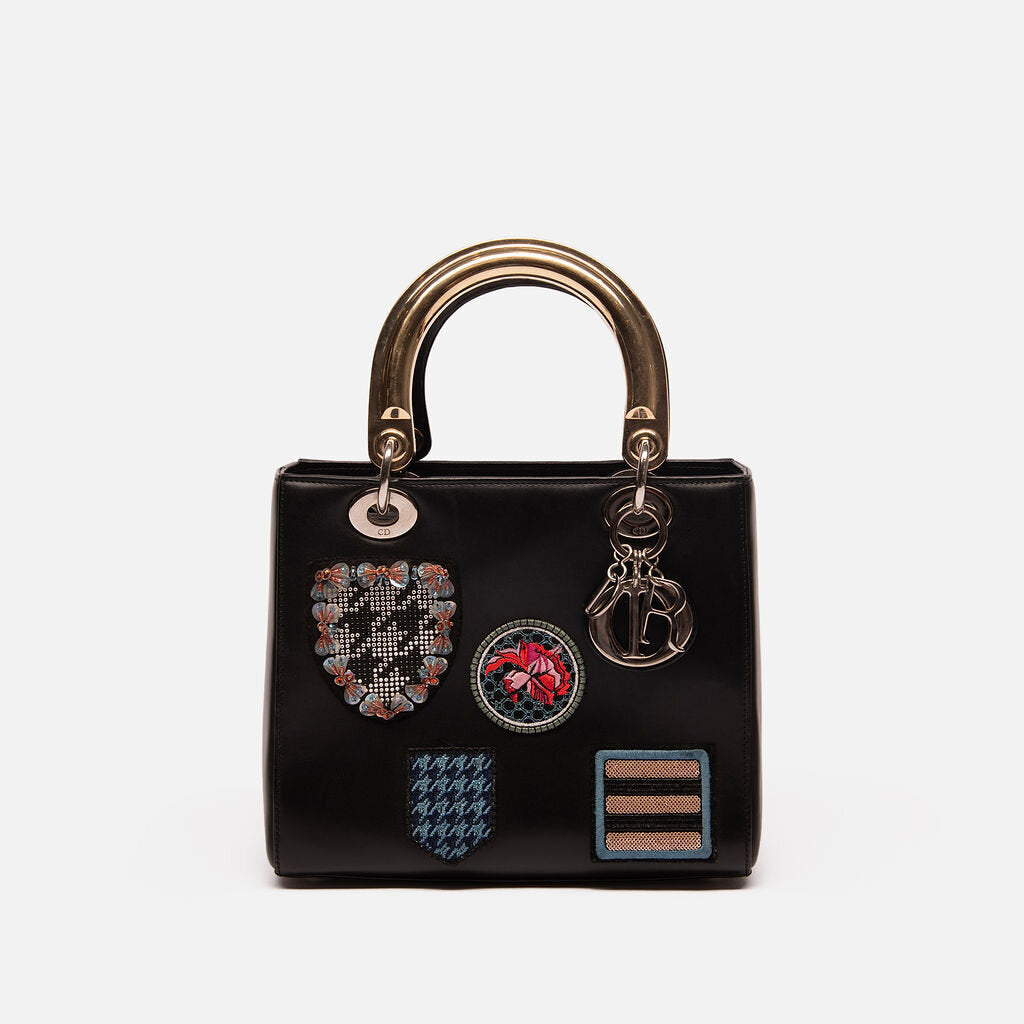 Christian Dior Black Lmt Ed Patch Embellished Lady Dior