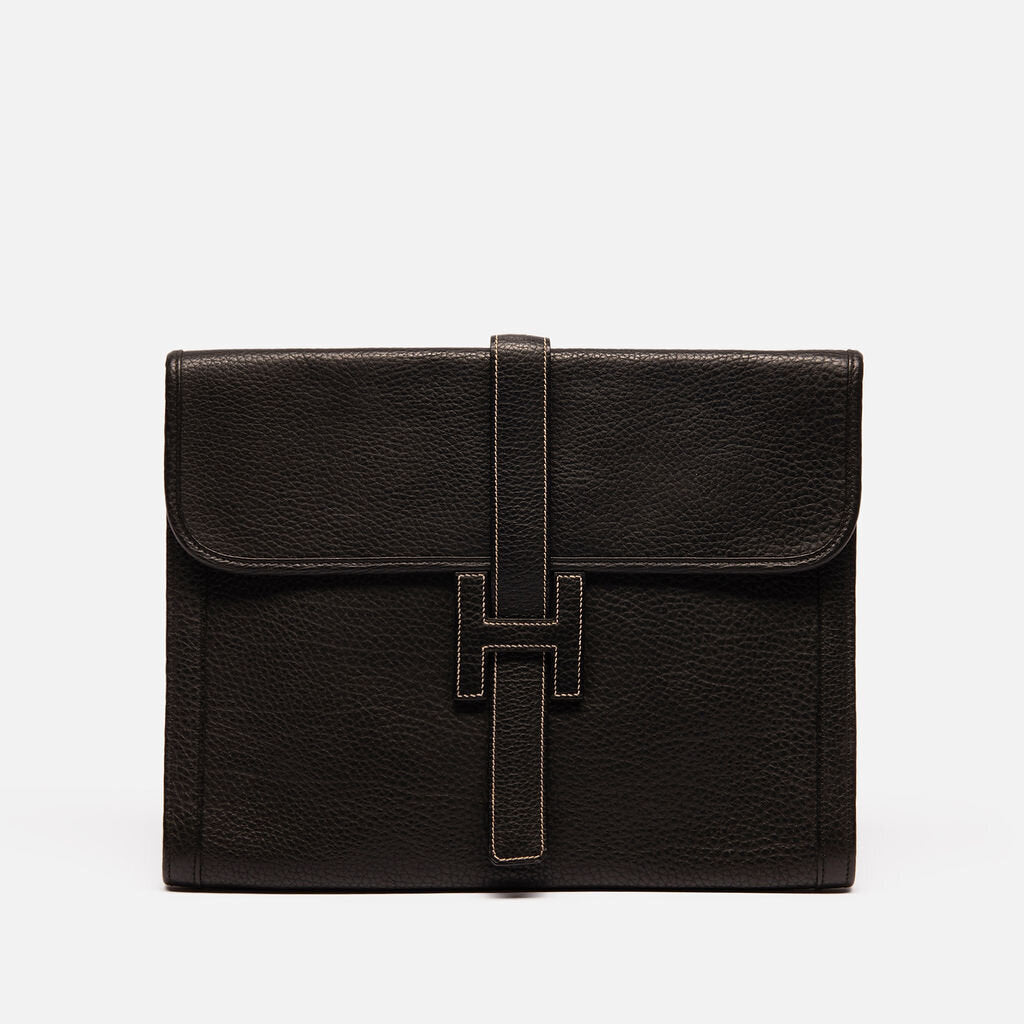 Hermes Black Clemence GM Jige
