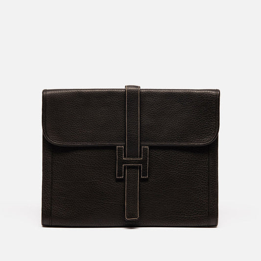 Hermes Black Clemence GM Jige