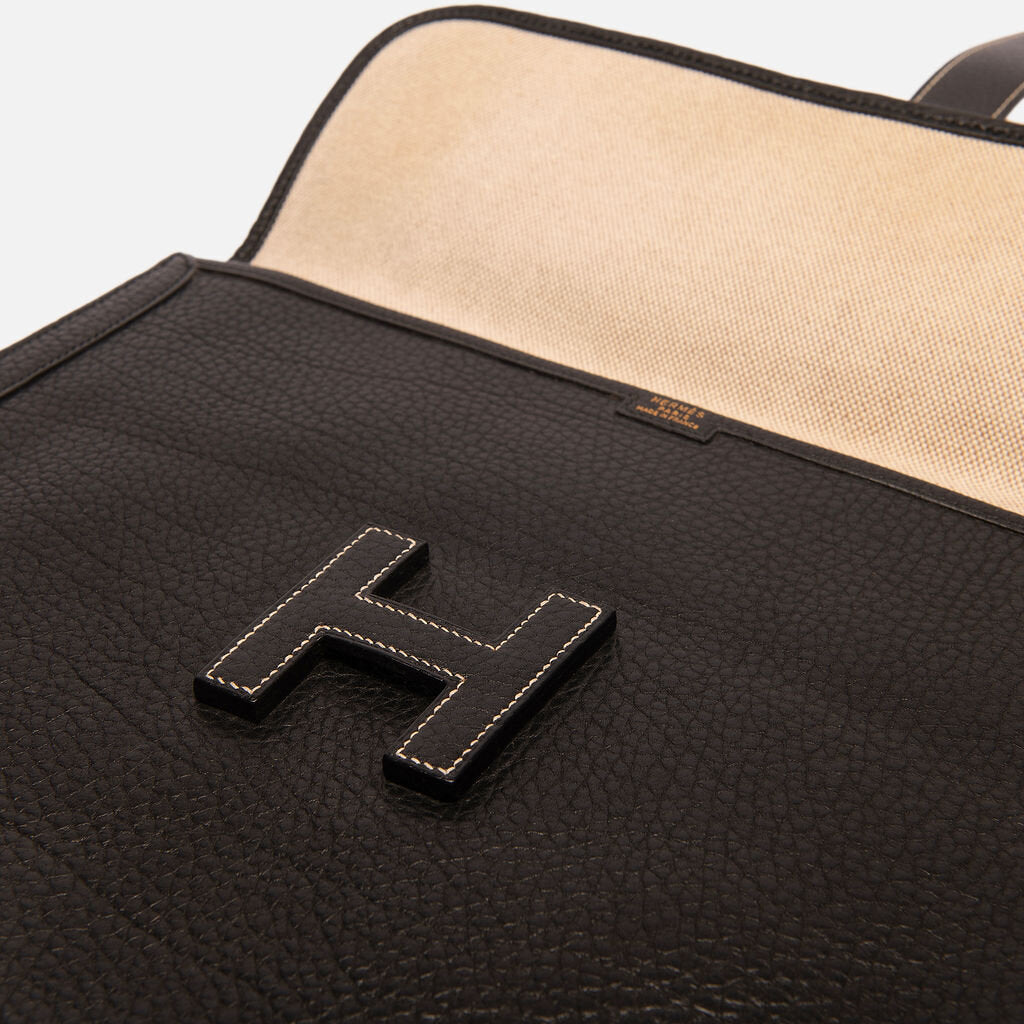 Hermes Black Clemence GM Jige