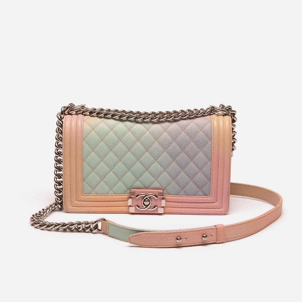 Chanel Rainbow Gradient Caviar Boy Bag 2018