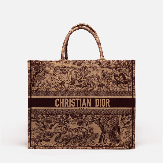 Dior Toile de Jouy Embroidered Large Book Tote