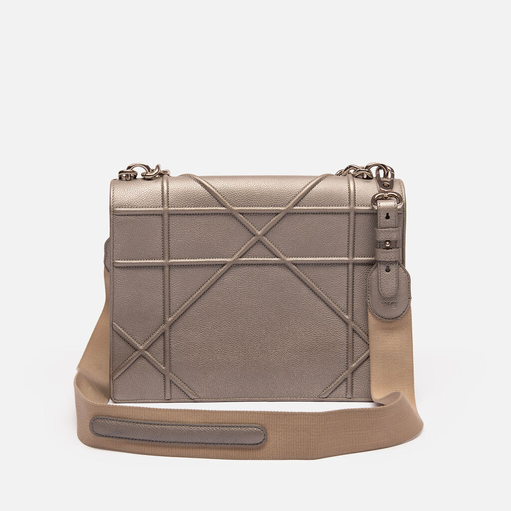 Christian Dior Large Diorama Silver Chain Top Handle & Canvas Strap