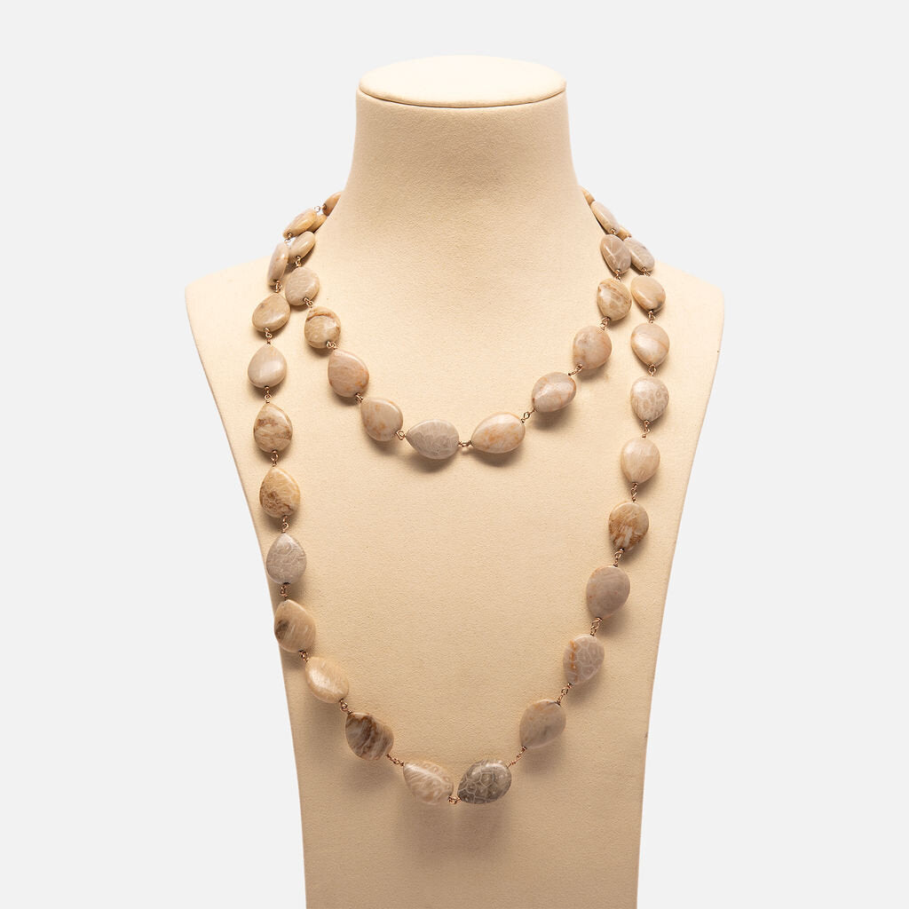 Piper Agate Long Strand Necklace