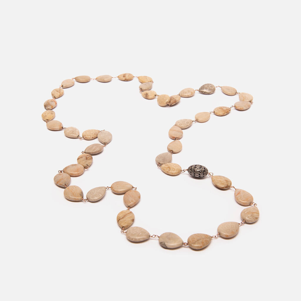 Piper Agate Long Strand Necklace