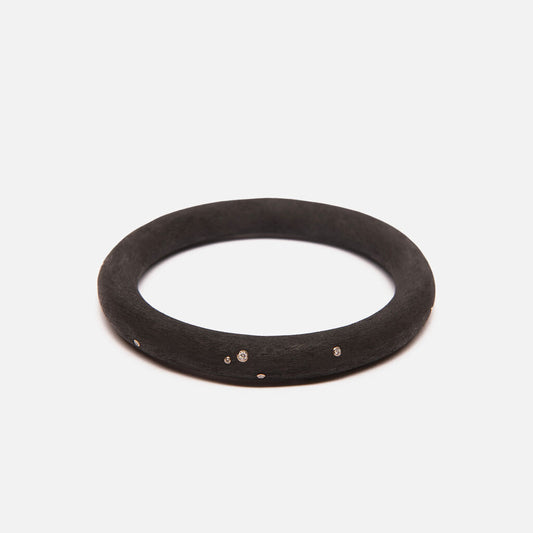 Andre Ribeiro Black Rubber Scatter Diamond Bracelet