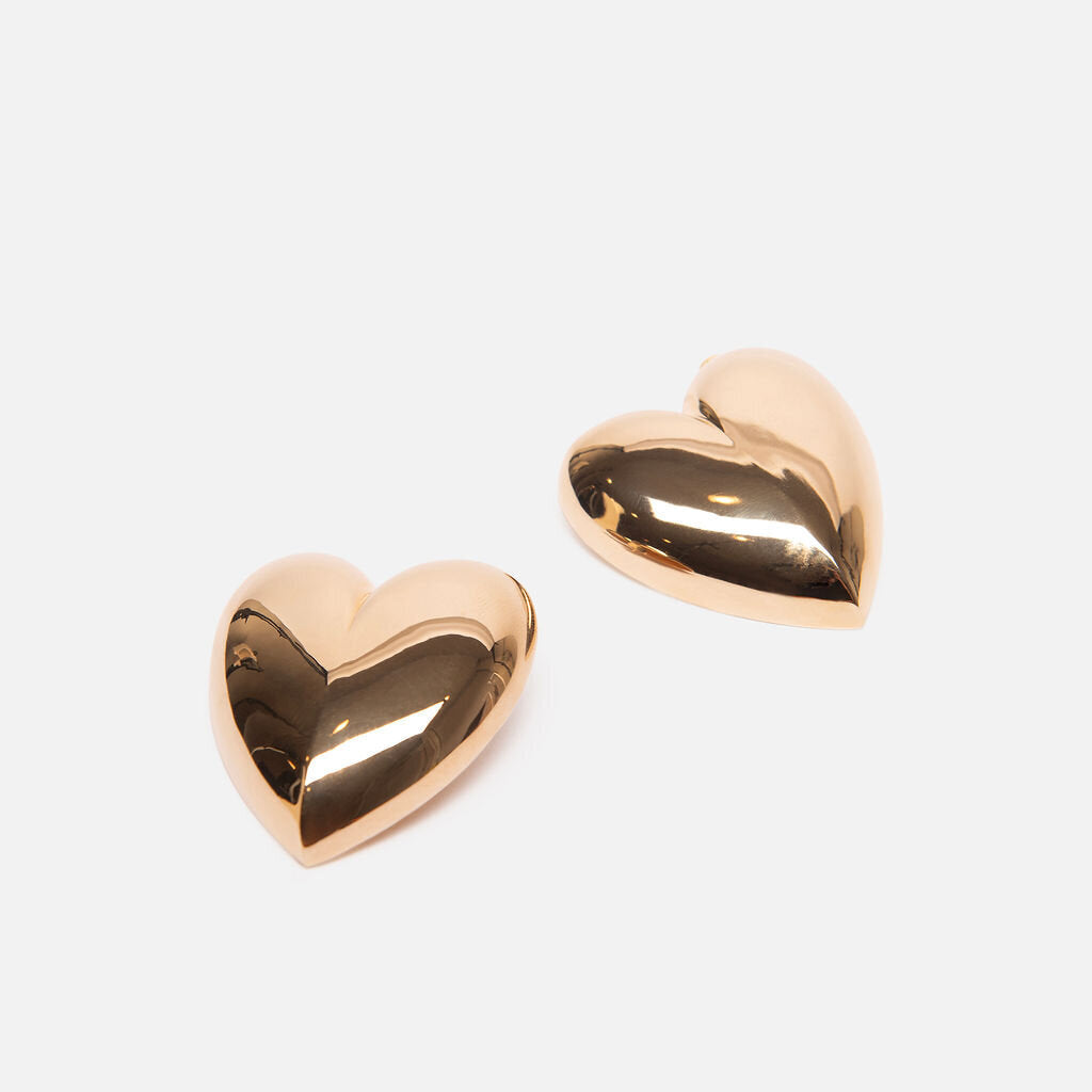 Jennifer Fisher Gold Tone Puffy Heart Earrings