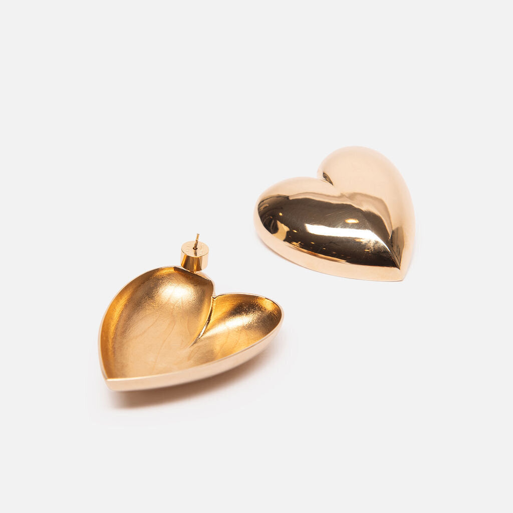 Jennifer Fisher Gold Tone Puffy Heart Earrings