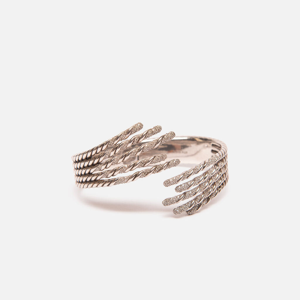 David Yurman Sterling Silver & Diamond Willow Cuff