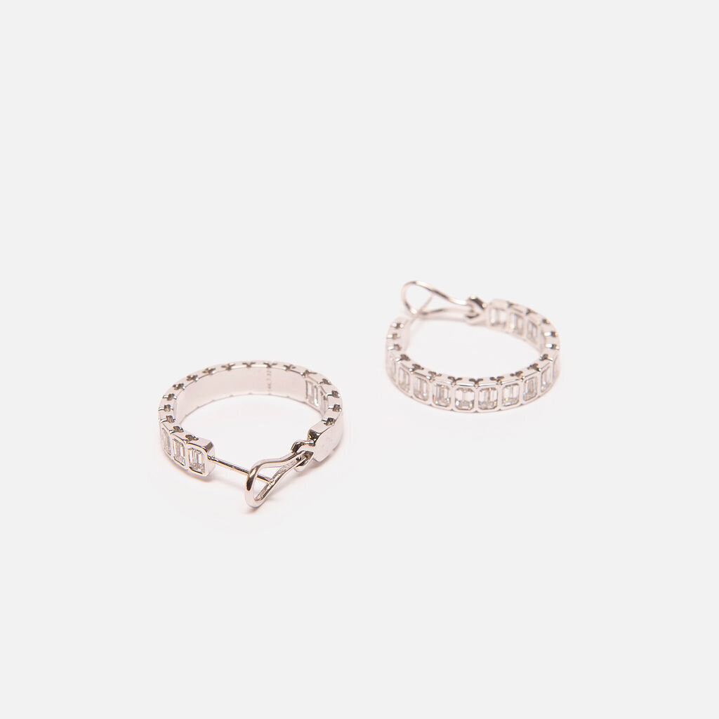 #21 14k White Gold Bezel 13.02 Hoops