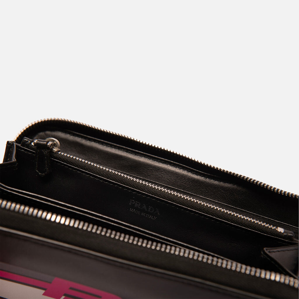 Prada Black Pink Leather Wallet