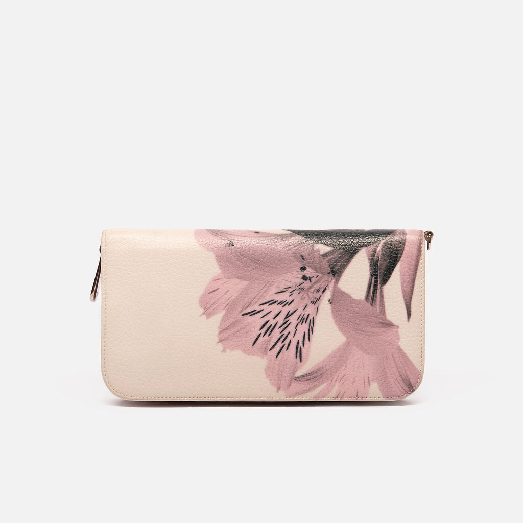 Christian Dior Cream & Pink Floral Long Wallet