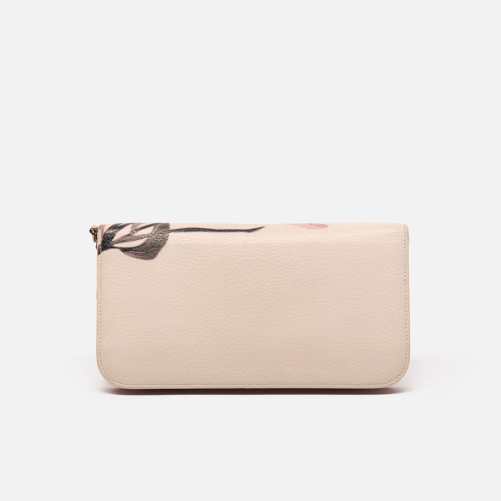 Christian Dior Cream & Pink Floral Long Wallet