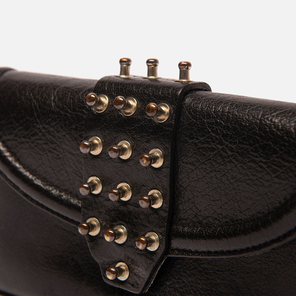 Valentino Black Rockstud Long Zip Around Wallet