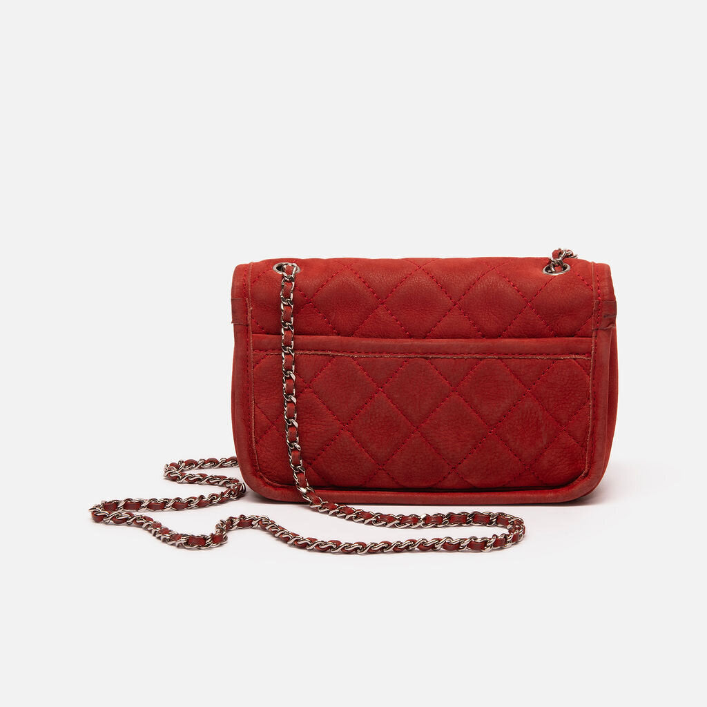 Chanel Red Shaved Suede Camera Bag (2012)