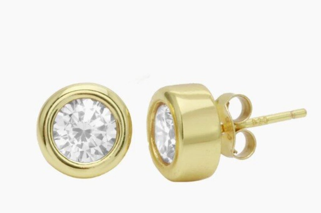 BEZEL DIAMOND STUDS YG