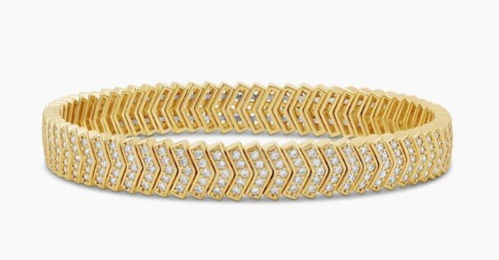 FULL PAVE ARROW STRETCHY BRACELET YG