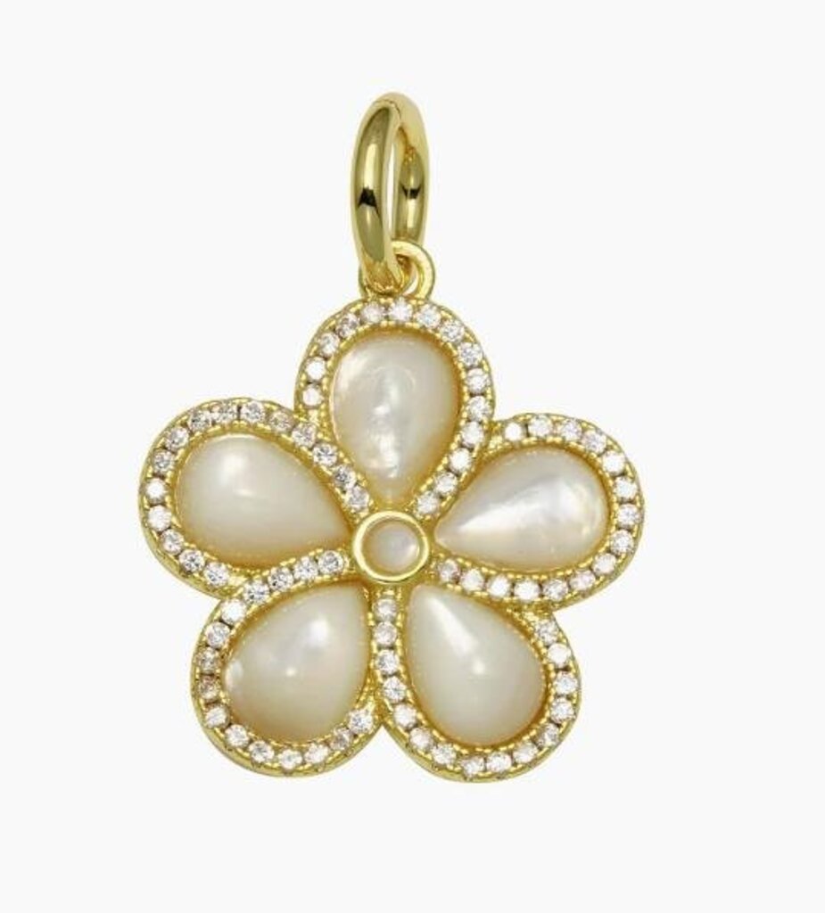 STONE FLOWER CHARM YG