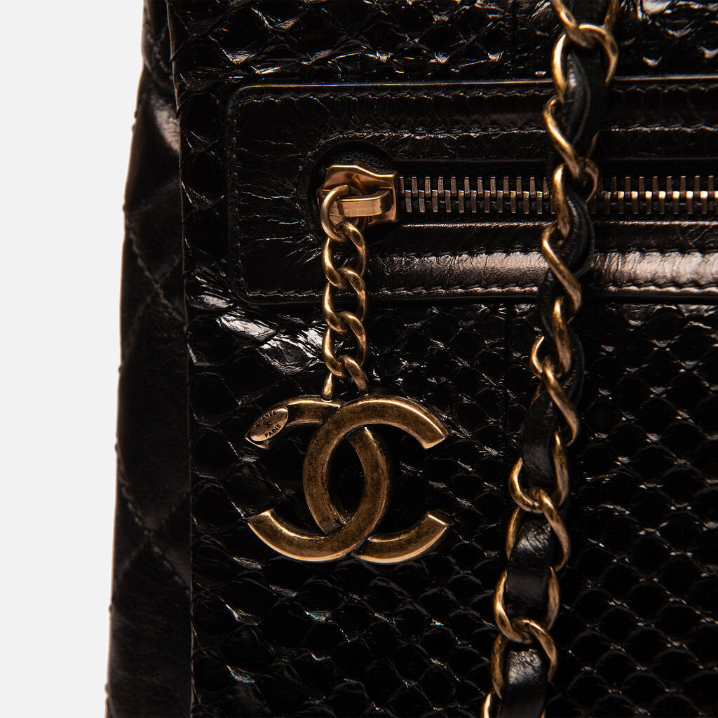 Chanel Black Python Urban Mix Tote Bag