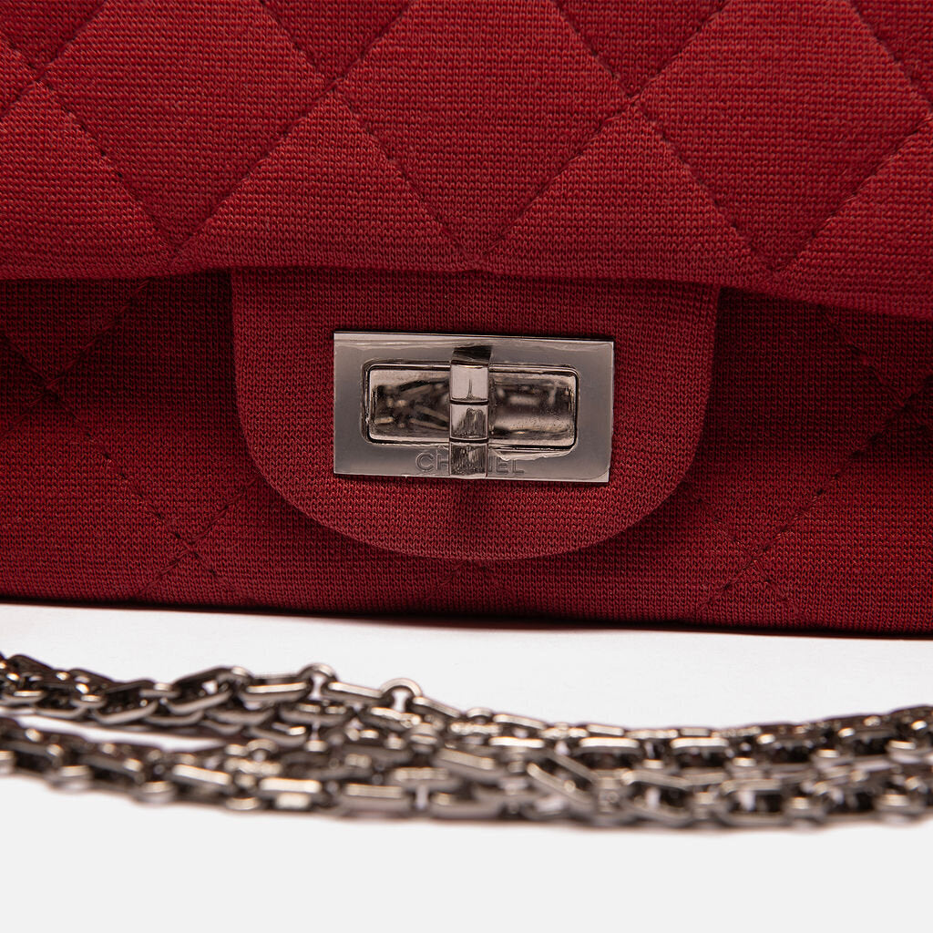 Chanel Burgundy Cloth Reissue Double Flap