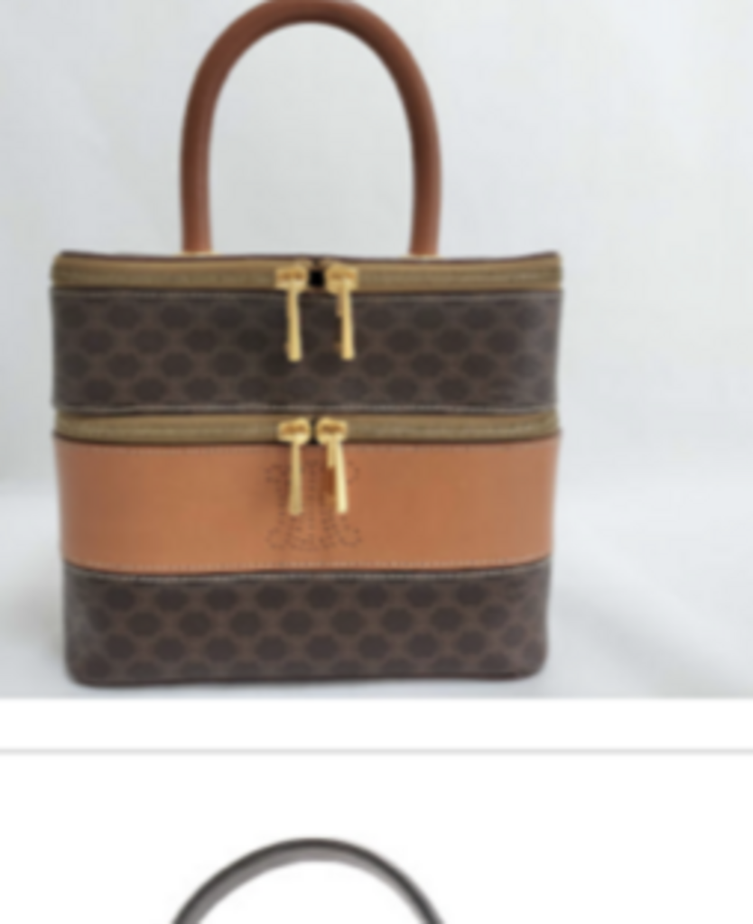 Brown Macadam Stripe Top Handle Bag