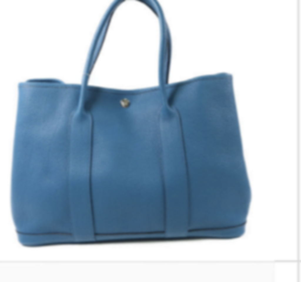Blue Leather Garden Party Tote