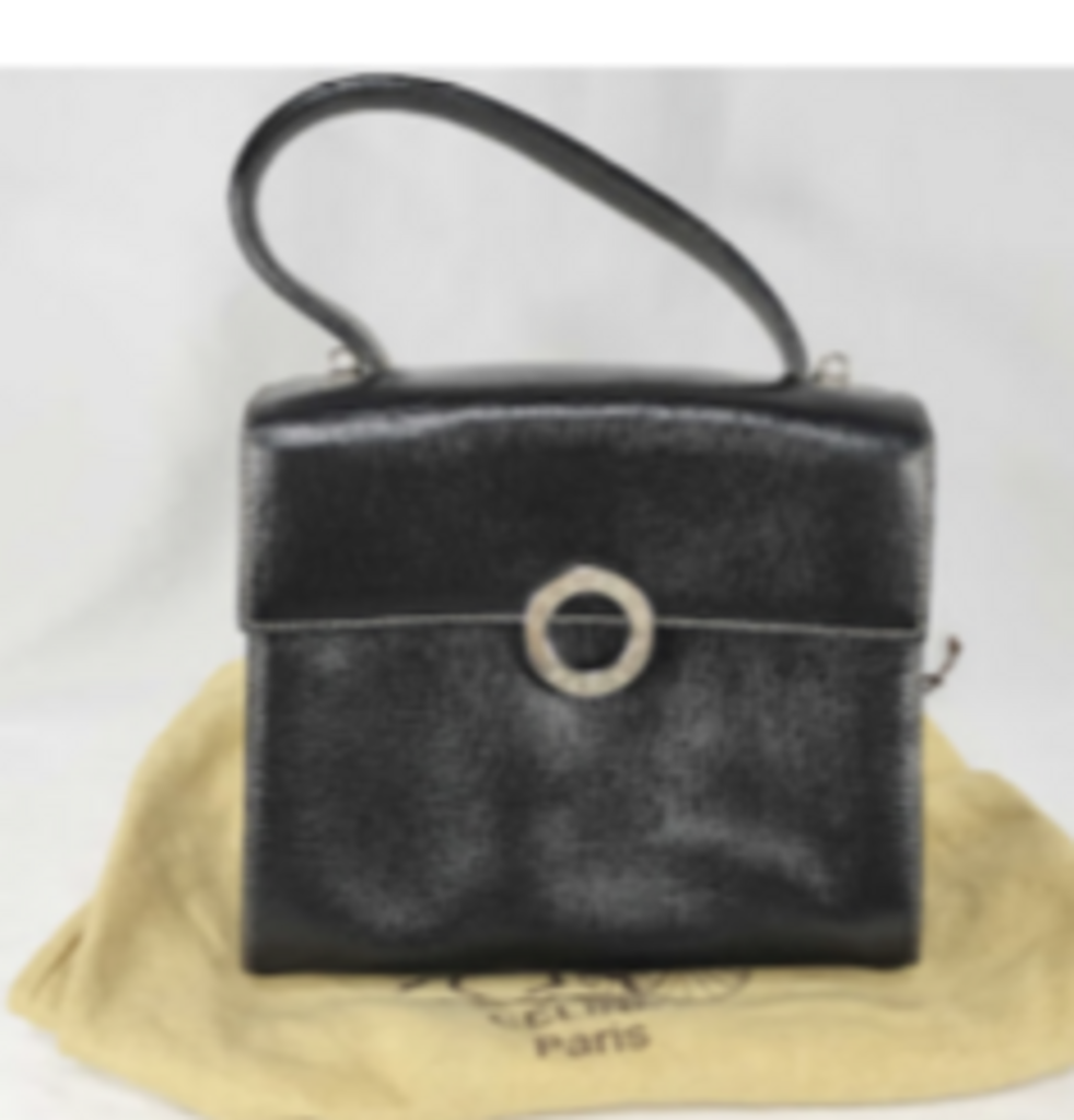Black Leather Top Handle Bag